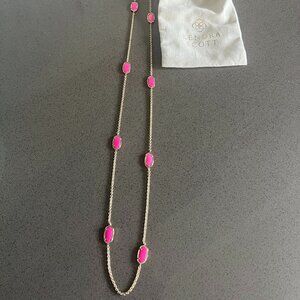 ✨ Kendra Scott Kellie Long Station Necklace - Hot Pink & Gold
